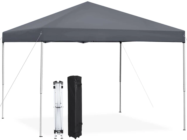 Main image of 10 x 10 FT Pop Up Canopy Tent Adjustable Straight Leg Height w/ Wheeled Bag Rope
