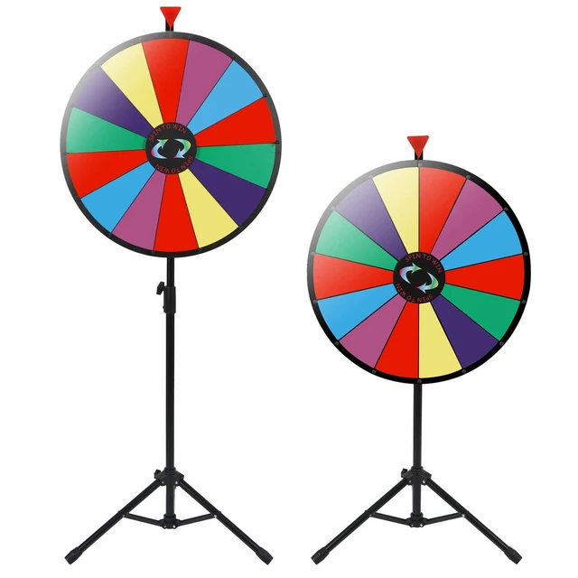 Alt view image 2 of 7 - 24" Prize Wheel Dry Erase Board W/Adjustable Tripod Stand Carnival Spinnig Game