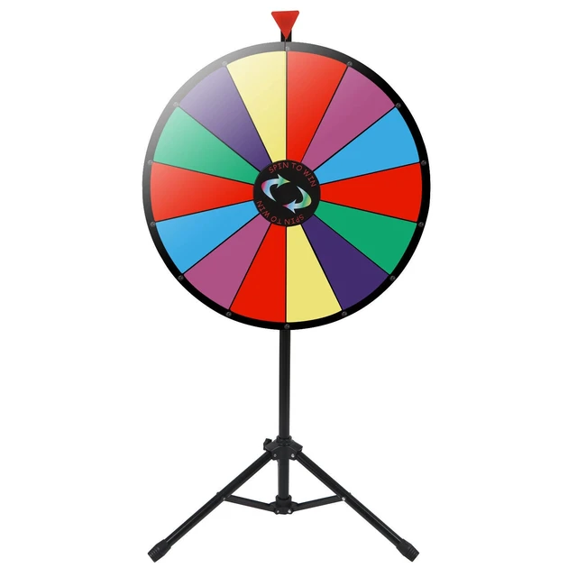 Alt view image 7 of 7 - 24" Prize Wheel Dry Erase Board W/Adjustable Tripod Stand Carnival Spinnig Game