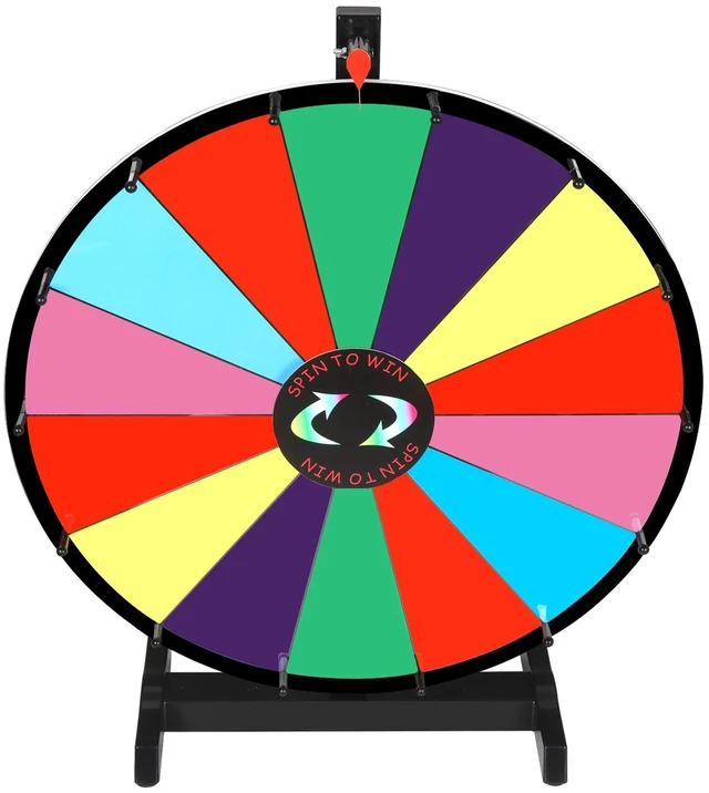 Main image of 24" Tabletop Spinning Prize Wheel 14 Slots w/DryErasable Trade Show Carnival