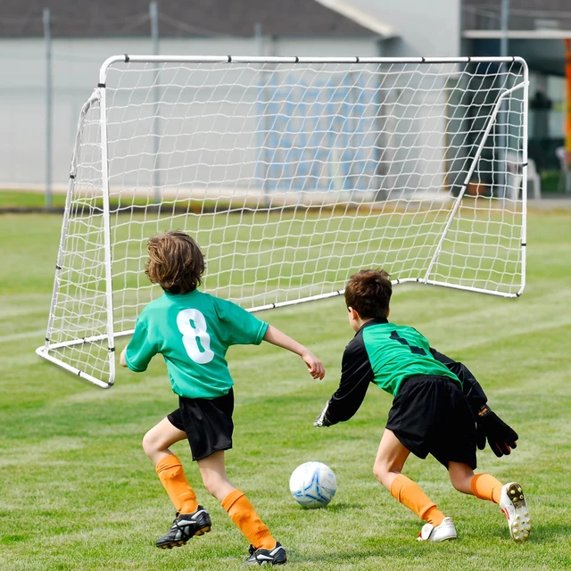 Alt view image 2 of 7 - 12 x 6' Soccer Goal Net Steel Frame Backyard Football Training Set Portable