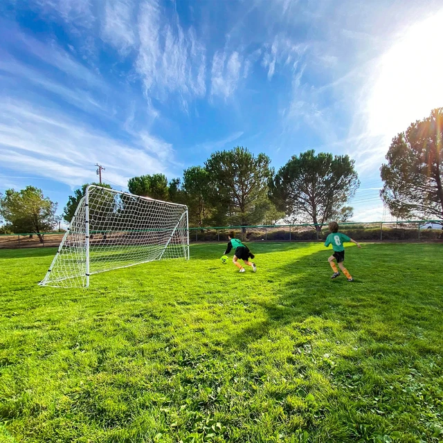 Alt view image 4 of 7 - 12 x 6' Soccer Goal Net Steel Frame Backyard Football Training Set Portable