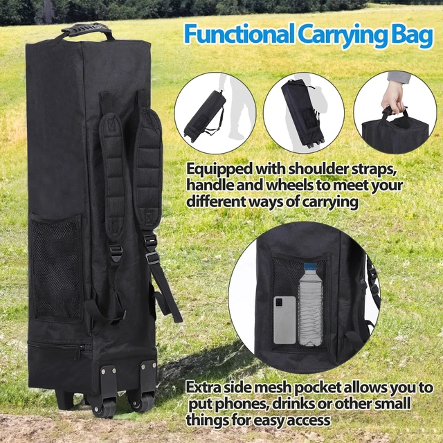 Alt view image 2 of 7 - Outdoor Pop Up Canopy Beach Camping Canopy with 1 Sun Wall Backpack Bag Gray