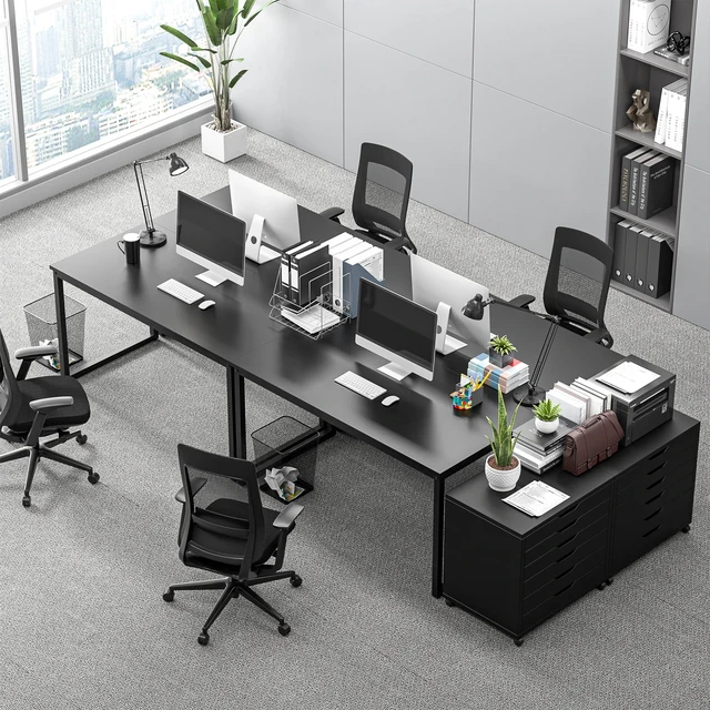 Alt view image 4 of 7 - 47" Computer Writing Desk Modern Study Office PC Laptop Desk Corner Table Black