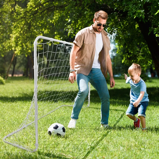 Alt view image 7 of 7 - 6x4 FT Post 2 Pack Soccer Goal Practice Football Net Steel Frame w/Durable Net