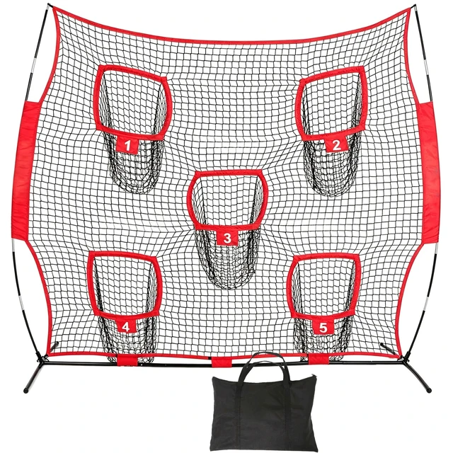 Main image of 8x8FT Football Net Passing Target 5 Target Pockets Pass Training Aid w/ Bag