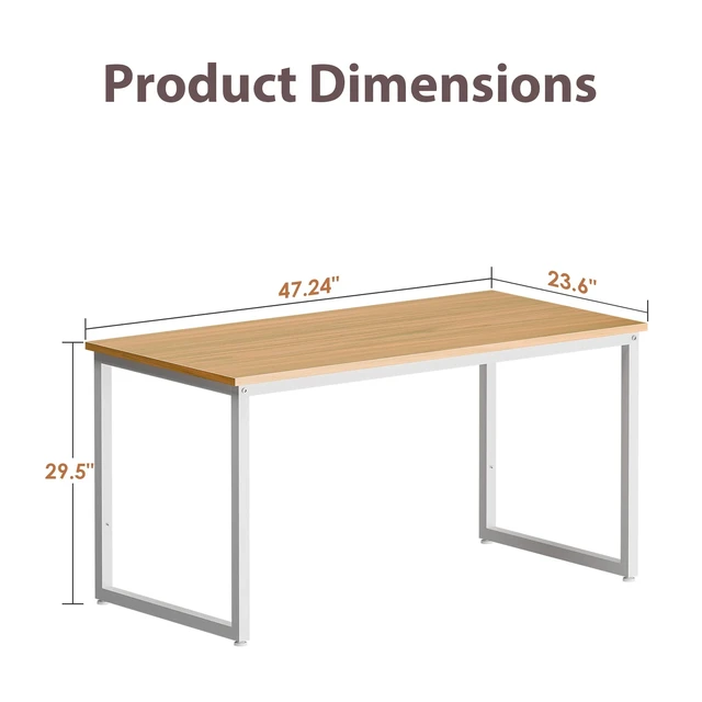 Alt view image 3 of 7 - 47" Computer Writing Desk Modern Study Office Laptop Desk Corner Table Natural