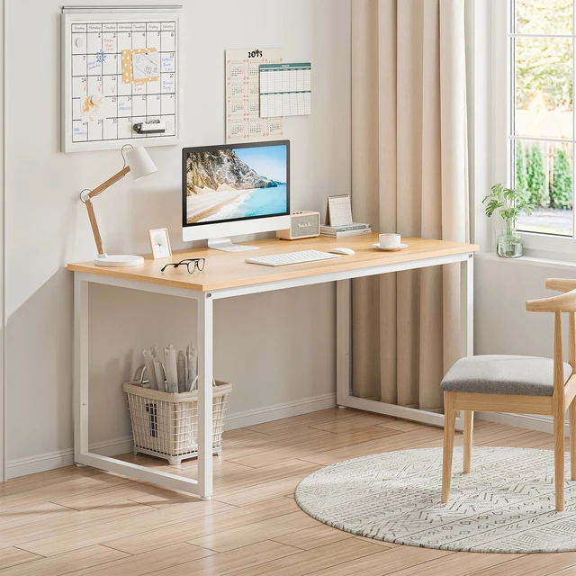 Alt view image 5 of 7 - 47" Computer Writing Desk Modern Study Office Laptop Desk Corner Table Natural