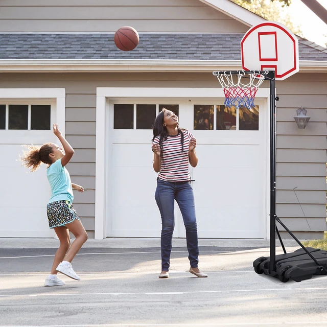 Alt view image 4 of 7 - 5.5-7FT Adjustable Basketball Hoop System Outdoor Kids Sports Yard Backboard