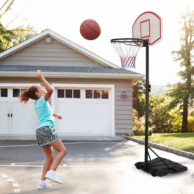 Alt view image 6 of 7 - 5.5-7FT Adjustable Basketball Hoop System Outdoor Kids Sports Yard Backboard