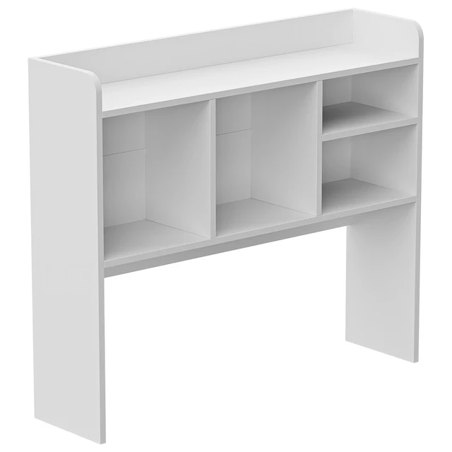 Alt view image 3 of 7 - Desktop Bookshelf Countertop Storage Hutch w/ 5 Shelves for Computer Desk White