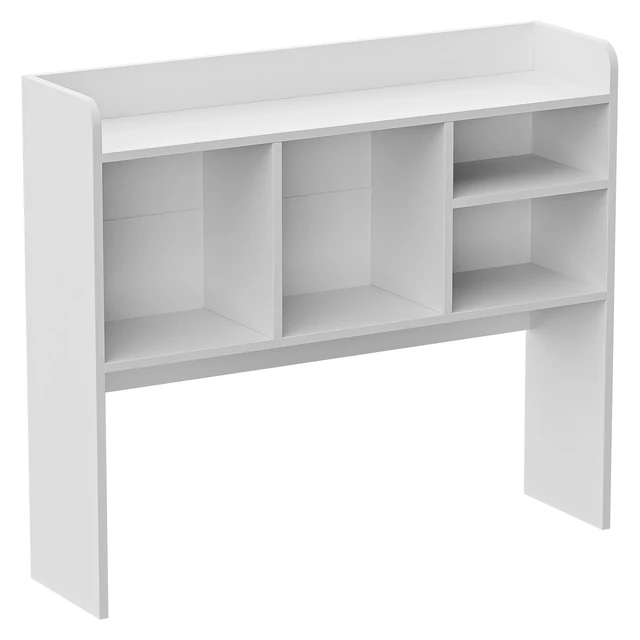 Alt view image 4 of 7 - Desktop Bookshelf Countertop Storage Hutch w/ 5 Shelves for Computer Desk White