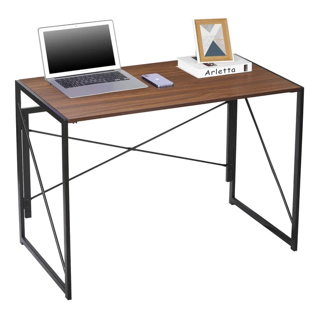 Alt view image 5 of 7 - Computer Writing Desk Modern Study Desk Industrial Style Folding Corner Table