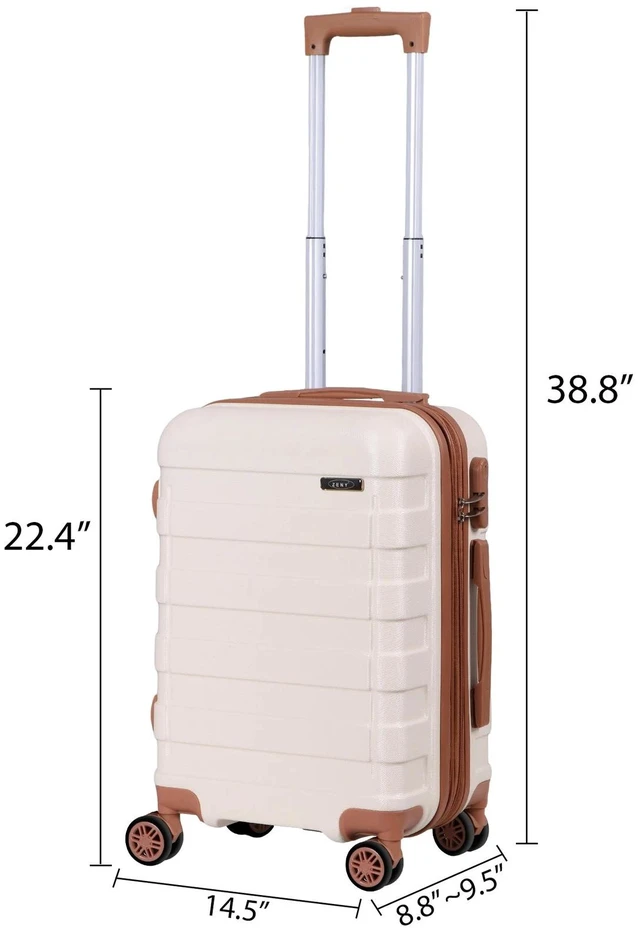 Alt view image 2 of 7 - High Quality 22" Carry-On Suitcase Luggage with Spinner Wheels Expandable White