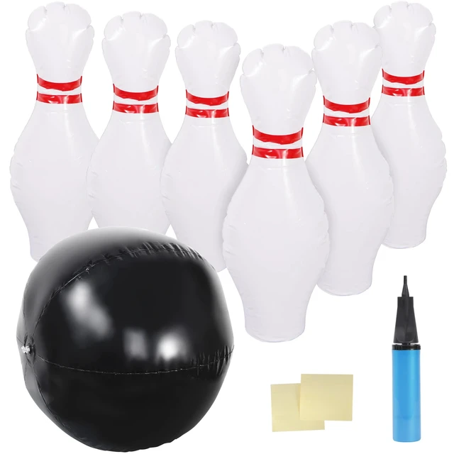 Alt view image 3 of 7 - Inflatable Bowling Set for Kids Adults one Ball with Six Pin Outdoor Indoor