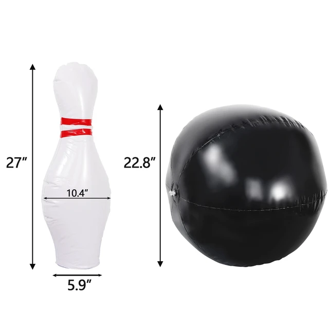 Alt view image 4 of 7 - Inflatable Bowling Set for Kids Adults one Ball with Six Pin Outdoor Indoor
