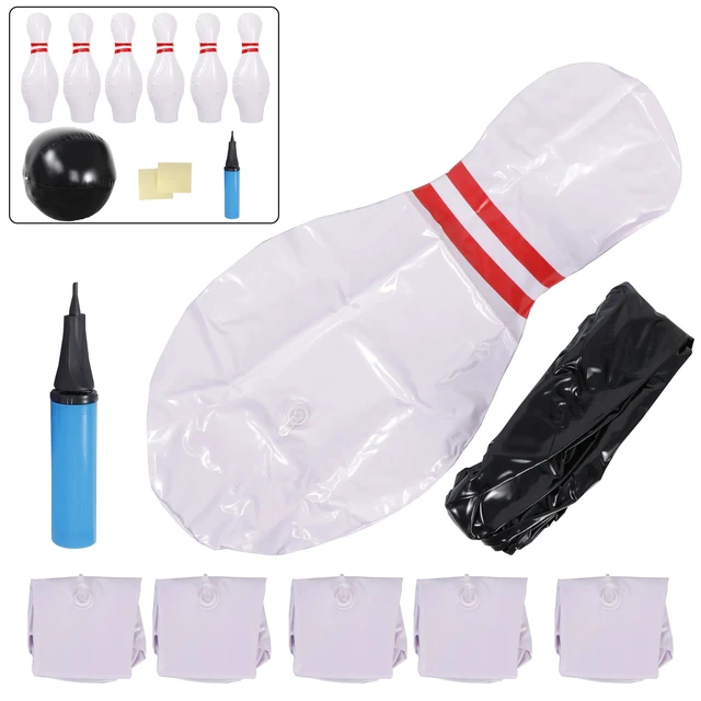 Alt view image 5 of 7 - Inflatable Bowling Set for Kids Adults one Ball with Six Pin Outdoor Indoor