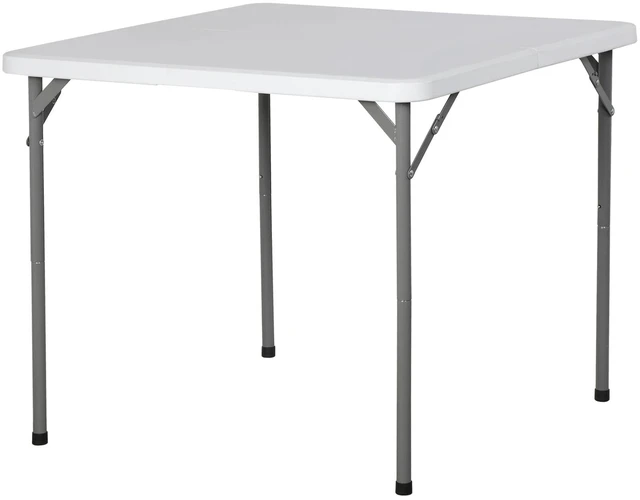 Main image of 34" Portable Plastic Dining Card Table Fold-in-Half w/ Handle Outdoor Party