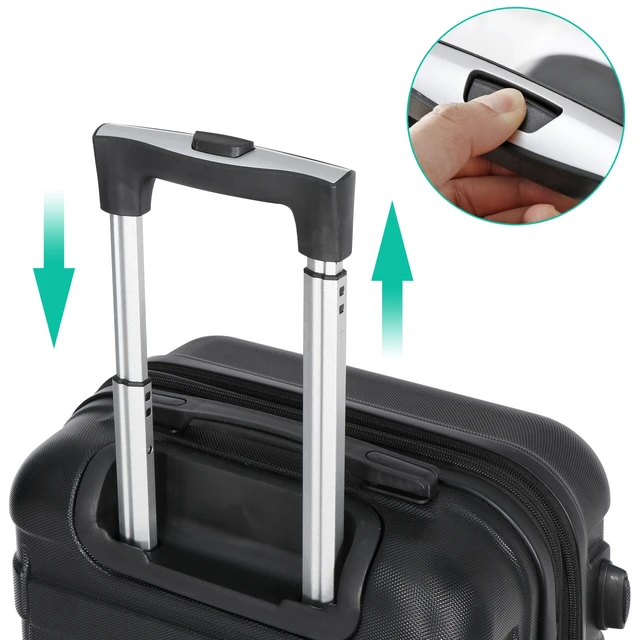 Alt view image 6 of 7 - 22" Hardside Carry On Spinner Suitcase Luggage Expandable with Wheels Black
