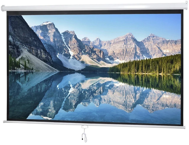 Main image of 100 Inch 16:9 Manual Pull Down Projector Projection Screen Home Theater Movie