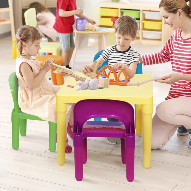 Alt view image 3 of 7 - Kids Table and 4 Chairs Toddler Child Party Toys Fun Activity Furniture Play Set