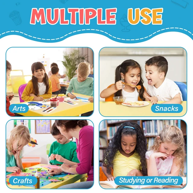 Alt view image 2 of 7 - Kids Table and 4 Chairs Toddler Child Party Toys Fun Activity Furniture Play Set