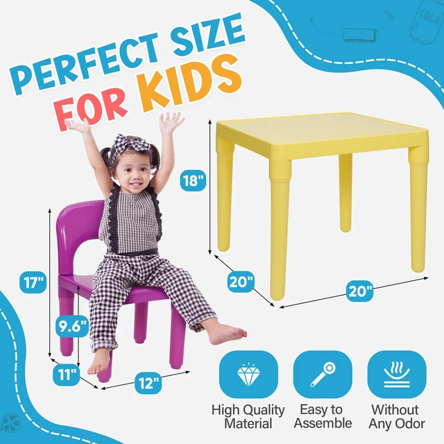 Alt view image 4 of 7 - Kids Table and 4 Chairs Toddler Child Party Toys Fun Activity Furniture Play Set