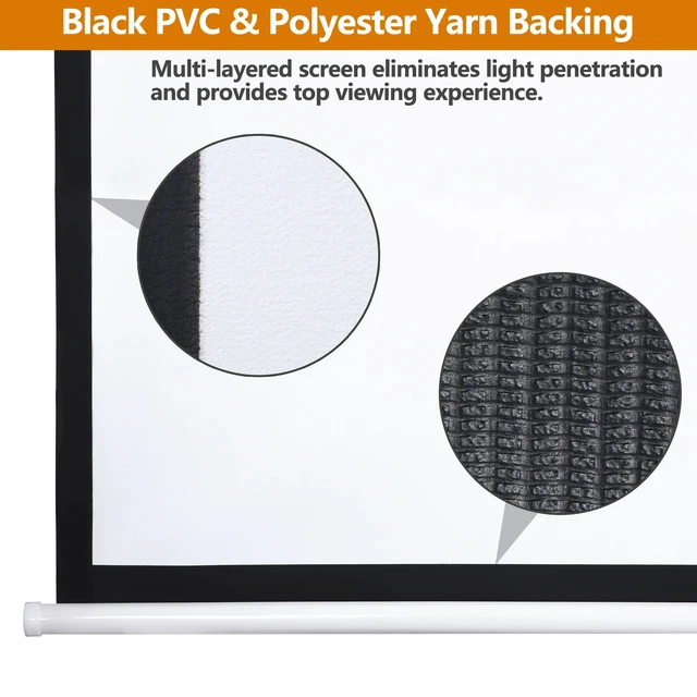 Alt view image 4 of 7 - 72" Roll Down Pull Down Projection Projector Screen 4:3 HD Movie Theater Home