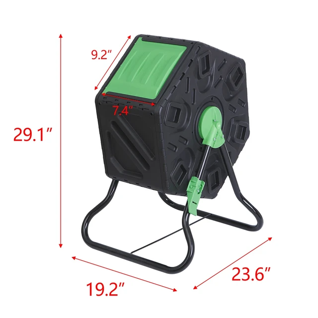 Alt view image 2 of 7 - 2X 37Gal Large Chamber Compost Tumbler Composter w/ 2 Sliding Doors 360° Fast