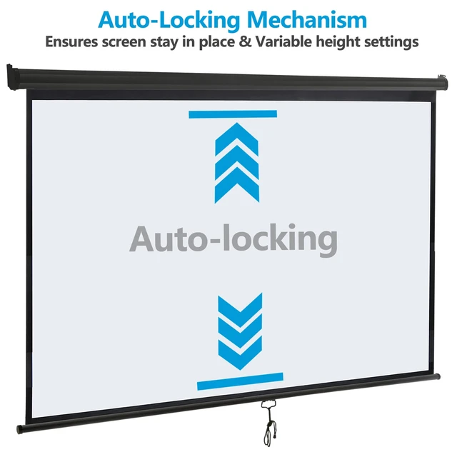 Alt view image 4 of 7 - 16:9 HD Projection Projector Screen Manual Pull Down for Home Movie Theate 100''