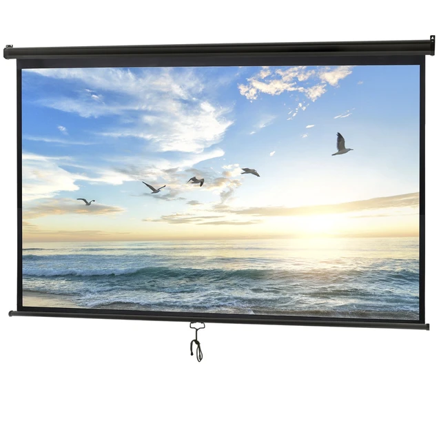 Alt view image 6 of 7 - 16:9 HD Projection Projector Screen Manual Pull Down for Home Movie Theate 100''