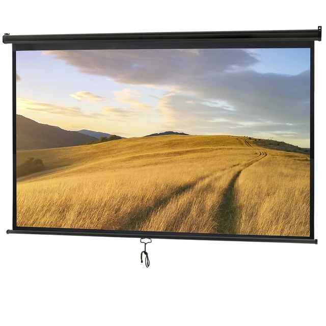 Alt view image 7 of 7 - 16:9 HD Projection Projector Screen Manual Pull Down for Home Movie Theate 100''