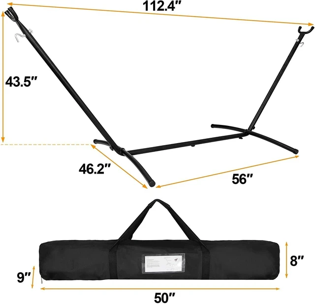 Alt view image 3 of 7 - 9FT Hammock Stand Portable Stand for Hanging Chair with Carrying Case 620lbs