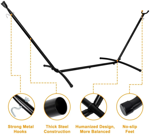 Alt view image 7 of 7 - 9FT Hammock Stand Portable Stand for Hanging Chair with Carrying Case 620lbs