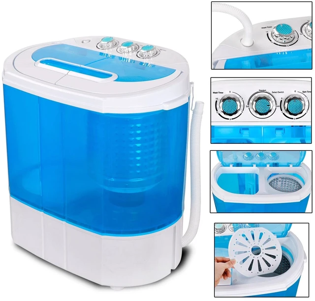 Main image of Mini Portable 9lbs Washing Machine Compact RV Dorm Laundry Washer Spin Dryer
