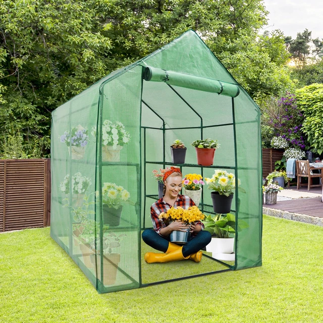 Alt view image 3 of 7 - Portable Greenhouse Walk In Green House Outdoor Plant Gardening Year Around