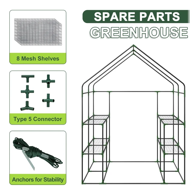 Alt view image 7 of 7 - Portable Greenhouse Walk In Green House Outdoor Plant Gardening Year Around