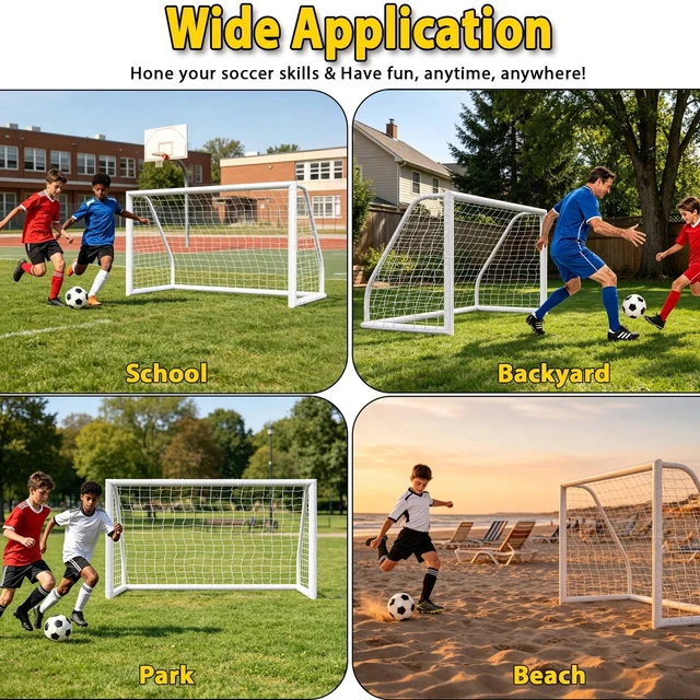 Alt view image 7 of 7 - 6' x 4' Soccer Nets for Backyard Portable Training Equipment PVC Soccer Goals