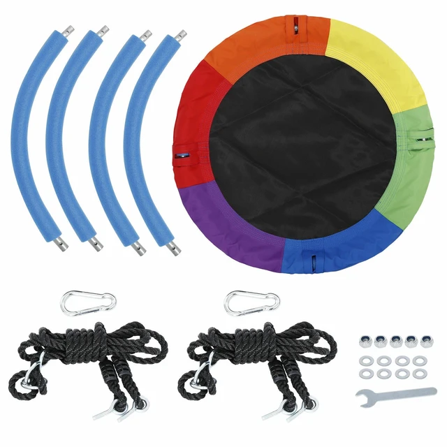 Alt view image 5 of 7 - 40" Saucer Tree Swing Outdoor Flying Saucer Rope Swing Platform w/Tree Strap
