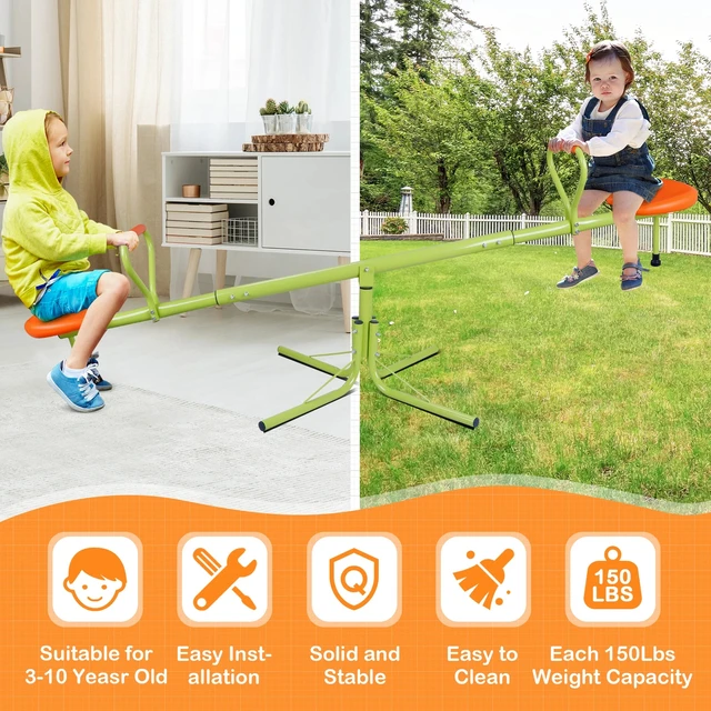 Alt view image 3 of 7 - Junior Kids Heavy-Duty Seesaw 360 Degree Spinning Children Entertainment EZ Set