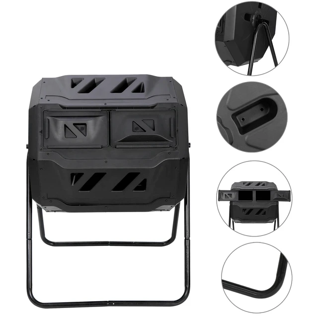 Alt view image 3 of 7 - Large Composting Tumbler 43 Gallon Outdoor Gardening Large Compost Bin with Door