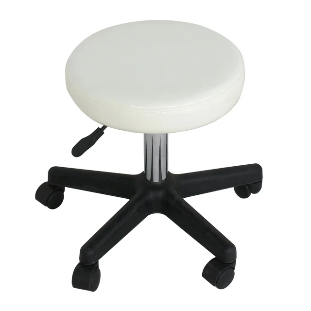 Alt view image 2 of 6 - Adjustable White Swivel Hydraulic Salon Stool Rolling Chair Facial Massage