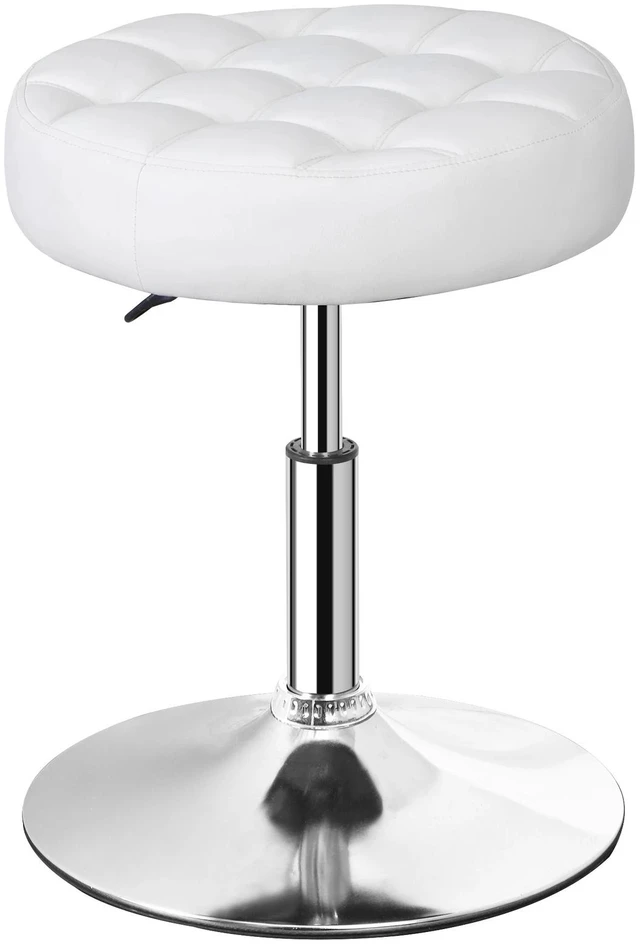 Main image of Adjustable Round Ottoman Stool Vanity Stool Chair PU Leather Swivel Makeup Stool