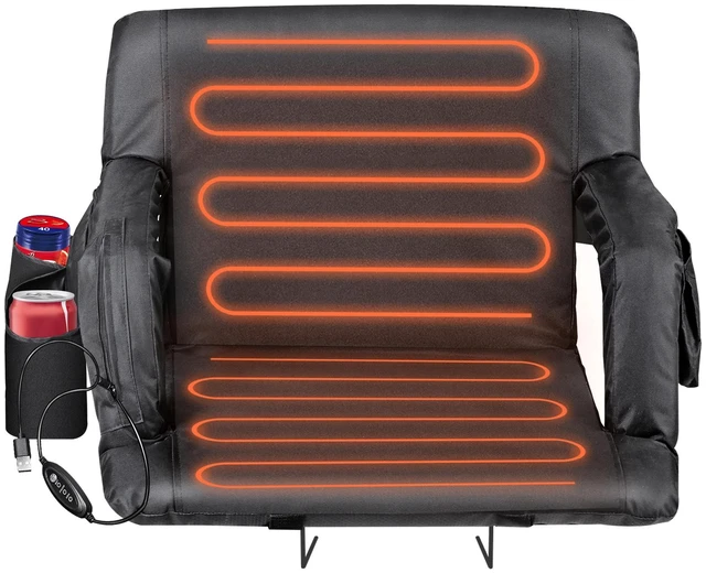 Main image of Foldable Heated Stadium Seats for Bleachers with Back Support and Wide Cushion