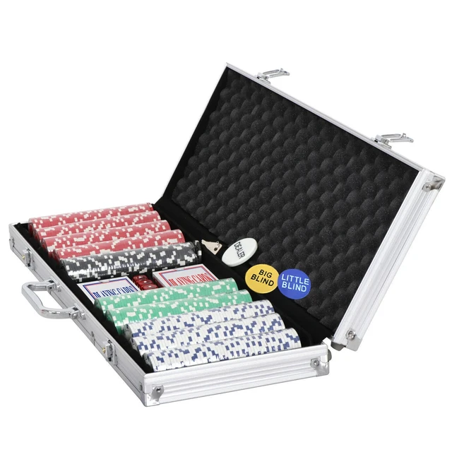 Alt view image 7 of 7 - 500PCS Poker Chip Set Table Game Aluminum Carry Case Blackjack Roulette