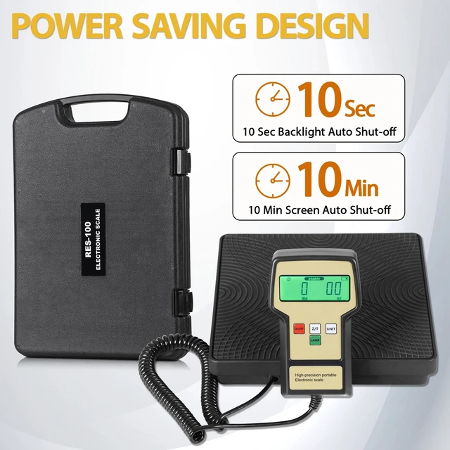 Alt view image 3 of 7 - Digital Refrigerant Electronic Charging Scale Meters 220 lbs for HVAC with Case