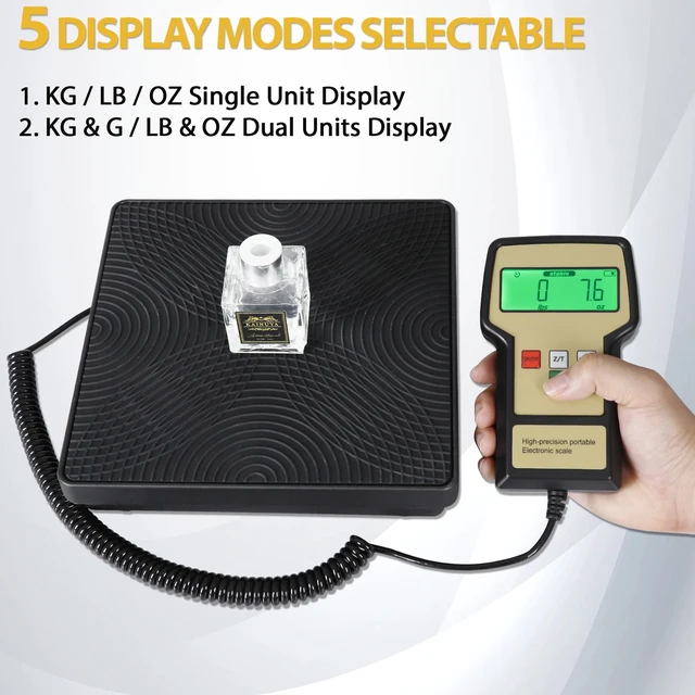 Alt view image 6 of 7 - Digital Refrigerant Electronic Charging Scale Meters 220 lbs for HVAC with Case