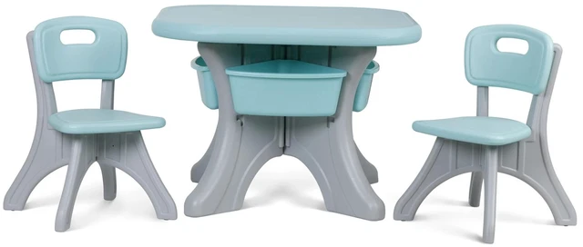 Main image of Kids Activity Table & Chair Set Table w/ 3 Detachable Toy Storage Bins 2 Chairs