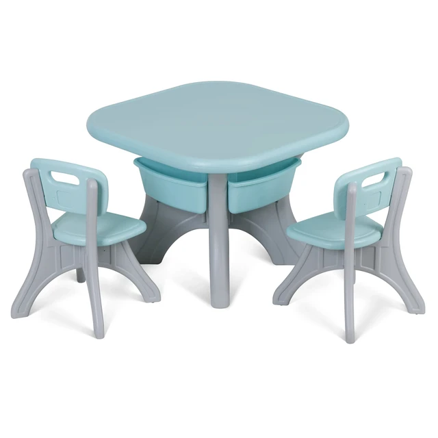 Alt view image 6 of 7 - Kids Activity Table & Chair Set Table w/ 3 Detachable Toy Storage Bins 2 Chairs