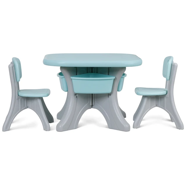 Alt view image 7 of 7 - Kids Activity Table & Chair Set Table w/ 3 Detachable Toy Storage Bins 2 Chairs